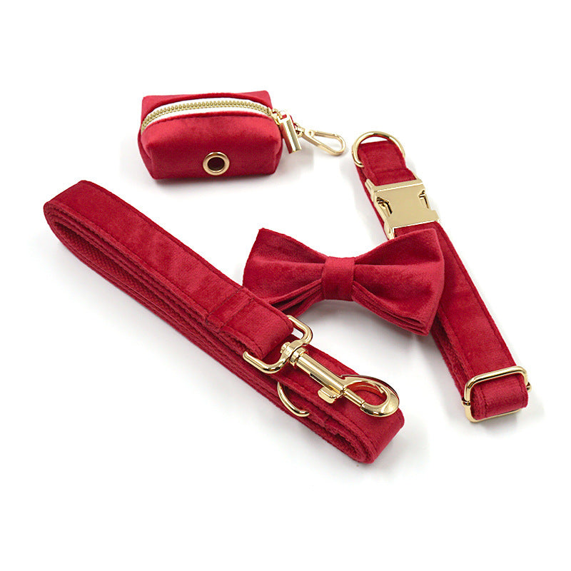 Red Wine Velvet Dog Collar