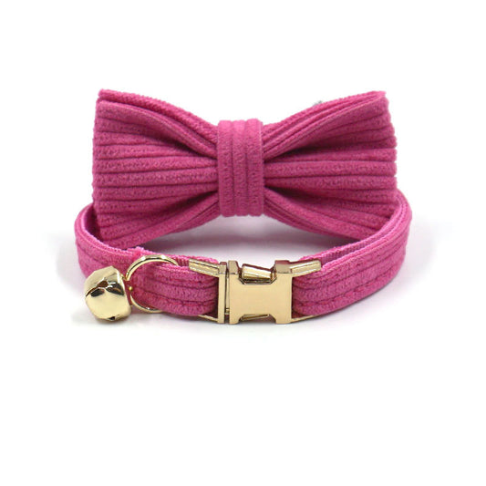 Hot Pink Velvet Cat Collar