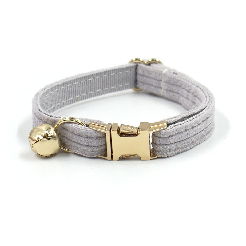 Light Grey Velvet Cat Collar