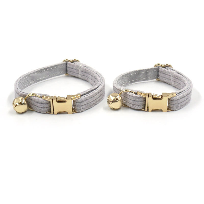 Light Grey Velvet Cat Collar