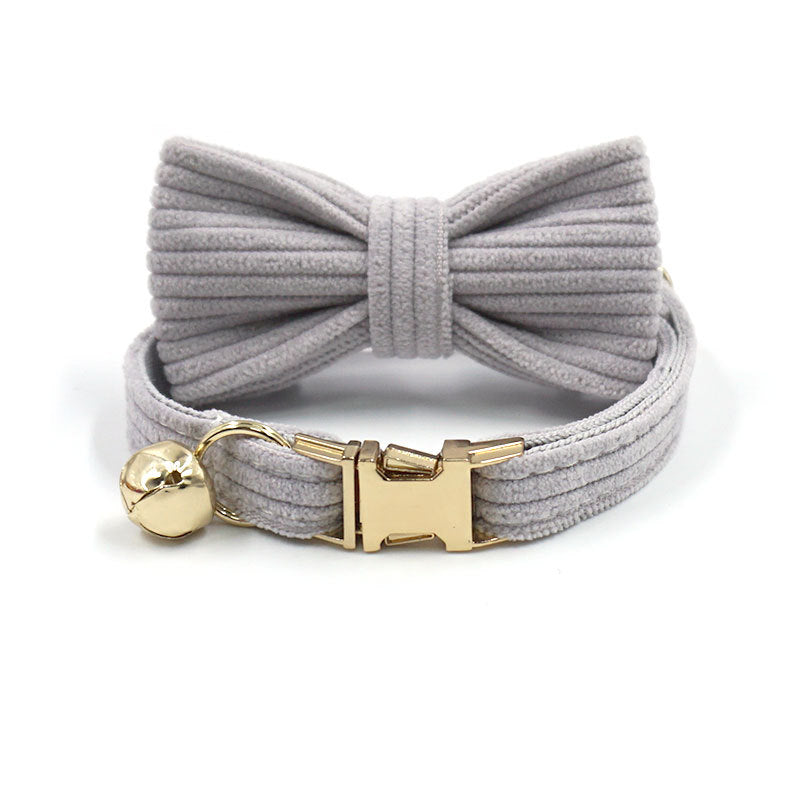 Light Grey Velvet Cat Collar