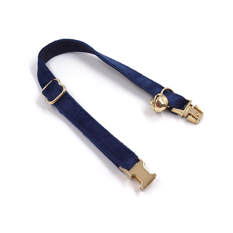 Navy Blue Velvet Cat Collar