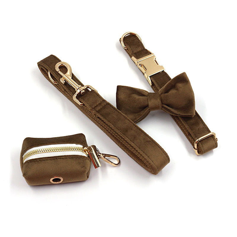 Velvet Dog Collar Brown