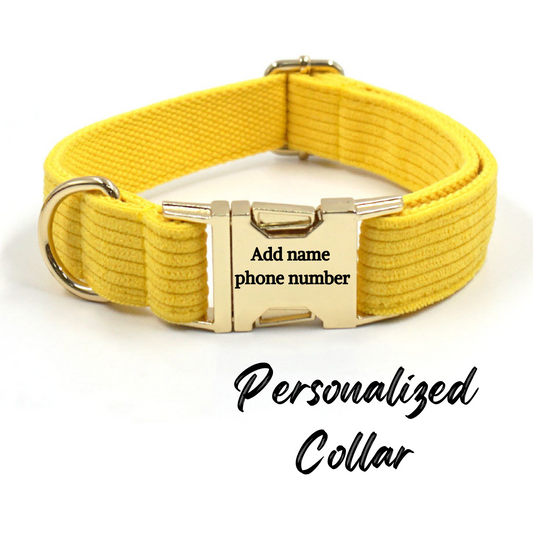 Corduroy Dog Collar Yellow