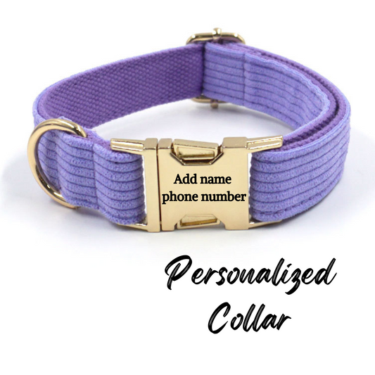 Corduroy Dog Collar Purple
