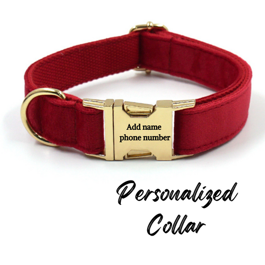 Velvet Dog Collar Royal Red
