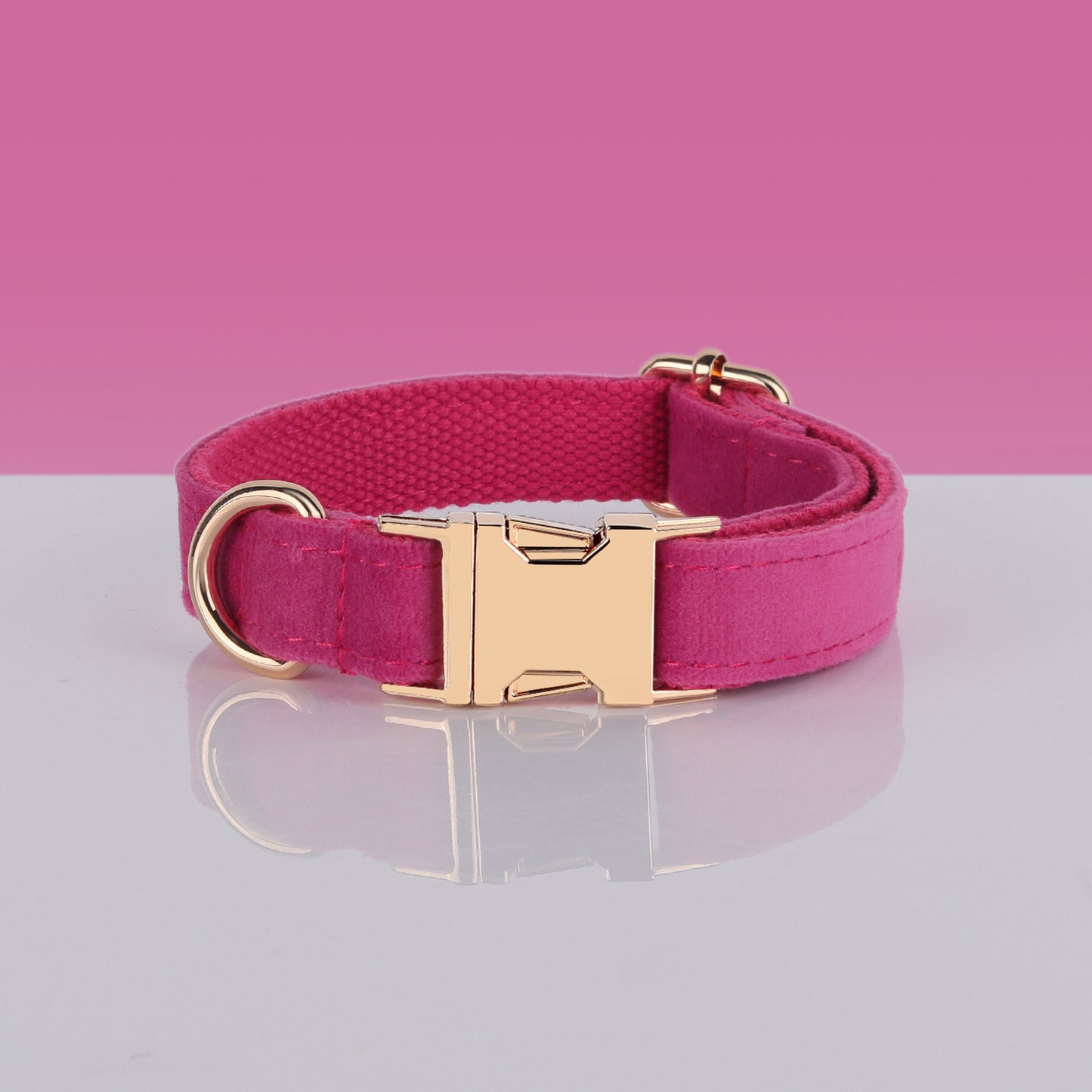 Velvet Dog Collar Hot Pink