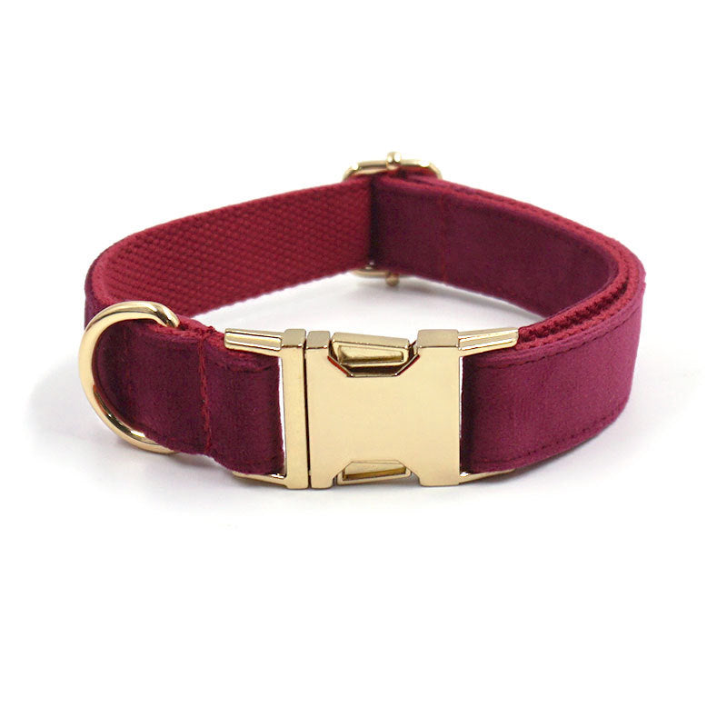 Velvet Dog Collar Wine Red