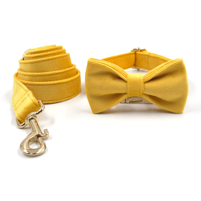 Velvet Dog Collar Yellow