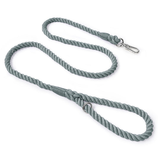Grey Cotton Rope Dog Leash