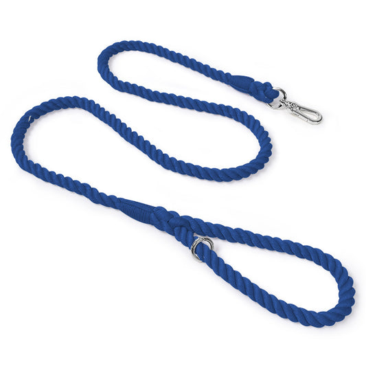 Navy Blue Cotton Rope Dog Leash