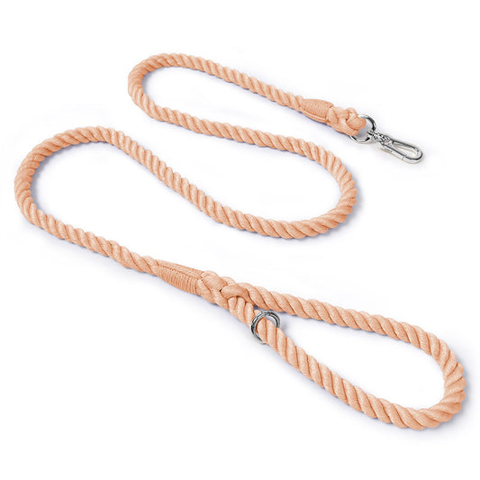 Peach Cotton Rope Dog Leash
