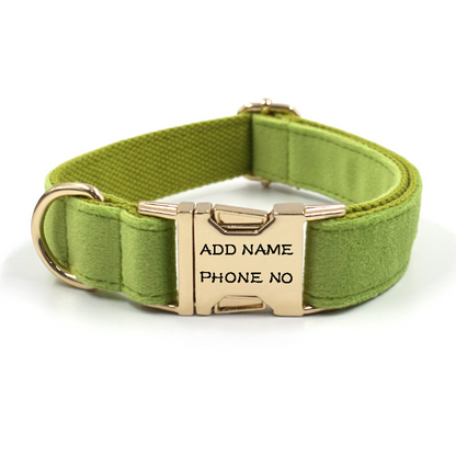 Velvet Dog Collar Green