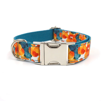Flower Design Dog Collar Set