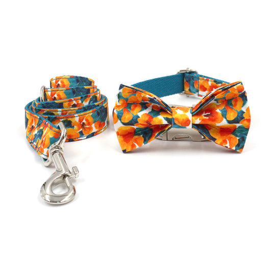 Flower Design Dog Collar Set
