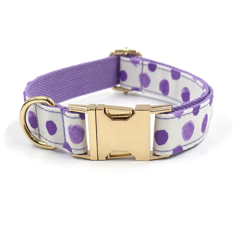 Purple polka dot dog sales collar