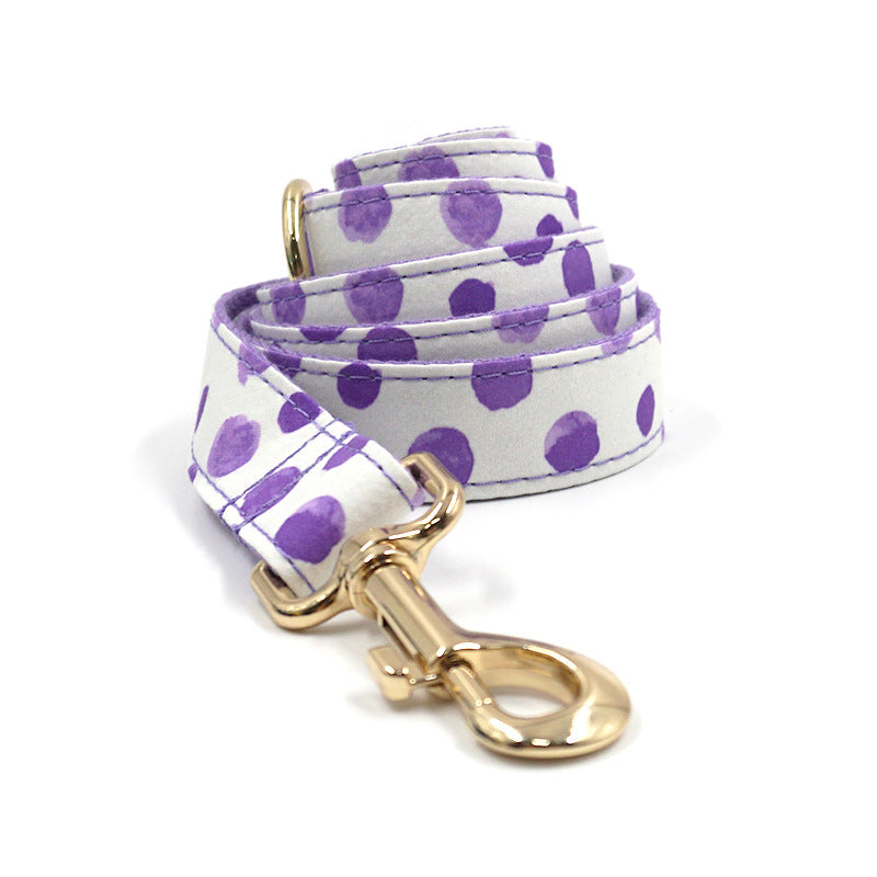 Personalized  Dog Collar Polka Dot Purple