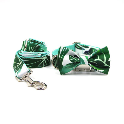 Green Leaf Dog Collar