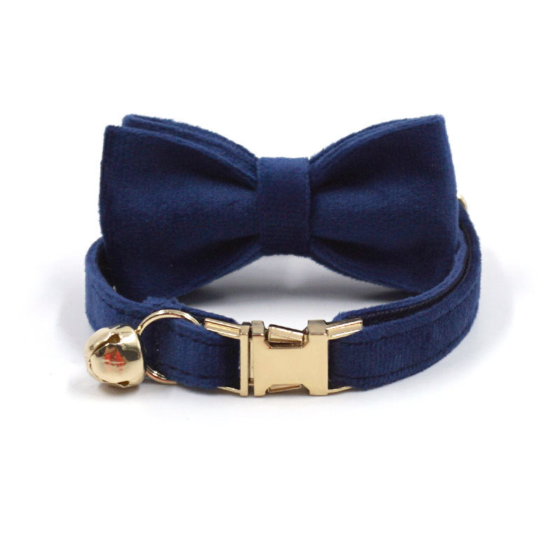 Navy Blue Velvet Cat Collar