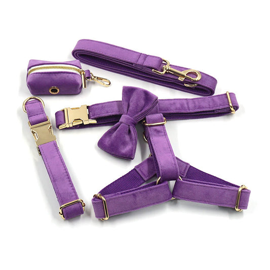 Purple Velvet Dog Harness