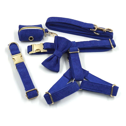 Royal Blue Velvet Dog Harness