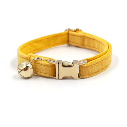 Yellow Velvet Cat Collar