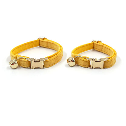 Yellow Velvet Cat Collar