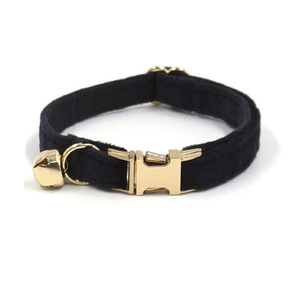 Black velvet cat collar