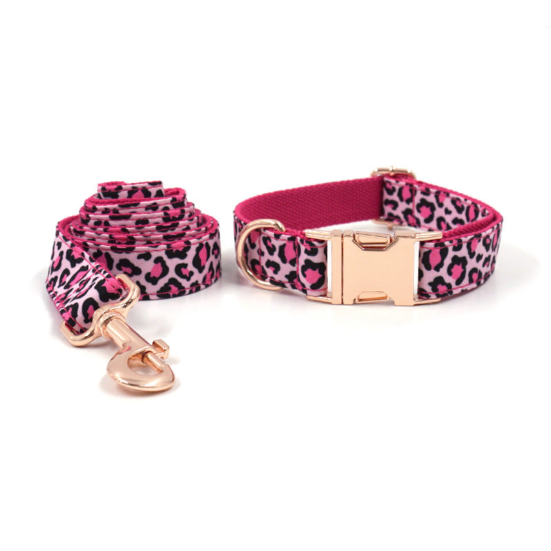 Leopard Velvet Dog Collar