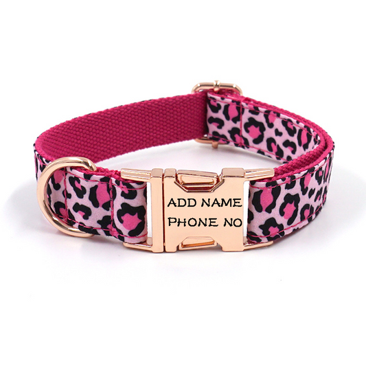 Leopard Velvet Dog Collar