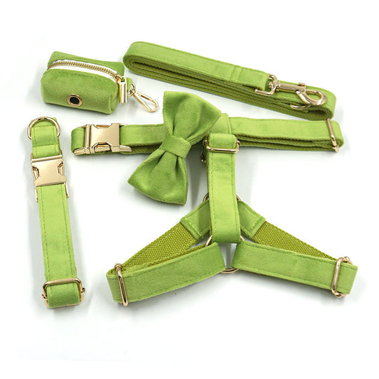 Green Velvet Dog Harness