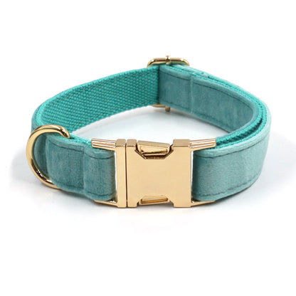 Velvet Dog Collar Lake Green