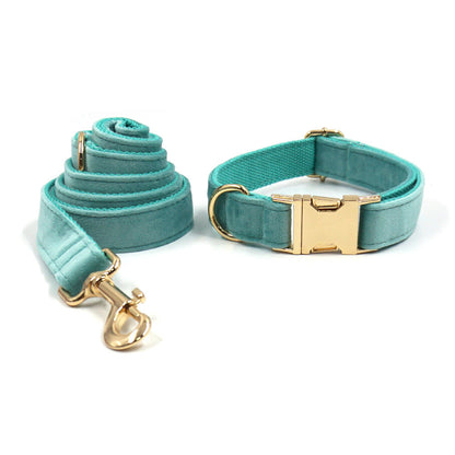 Velvet Dog Collar Lake Green