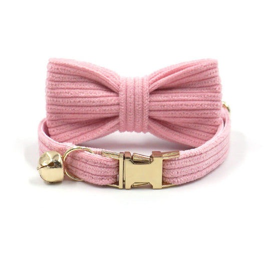 Cherry Pink Velvet Cat Collar