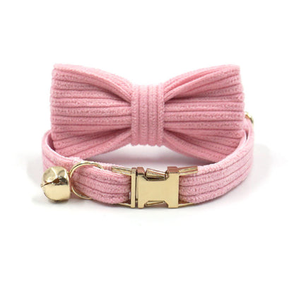 Cherry Pink Velvet Cat Collar