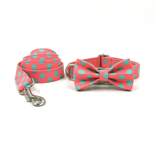 Polka Dot Dog Collar Set