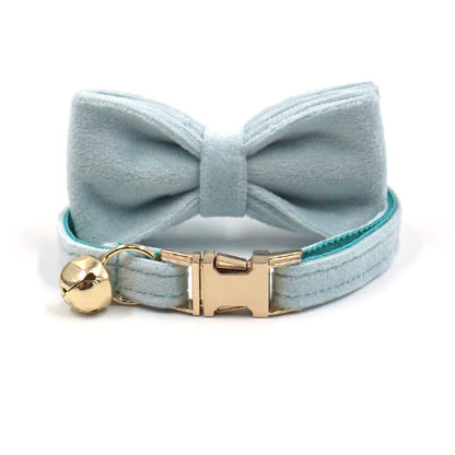 Sky Blue Velvet Cat Collar