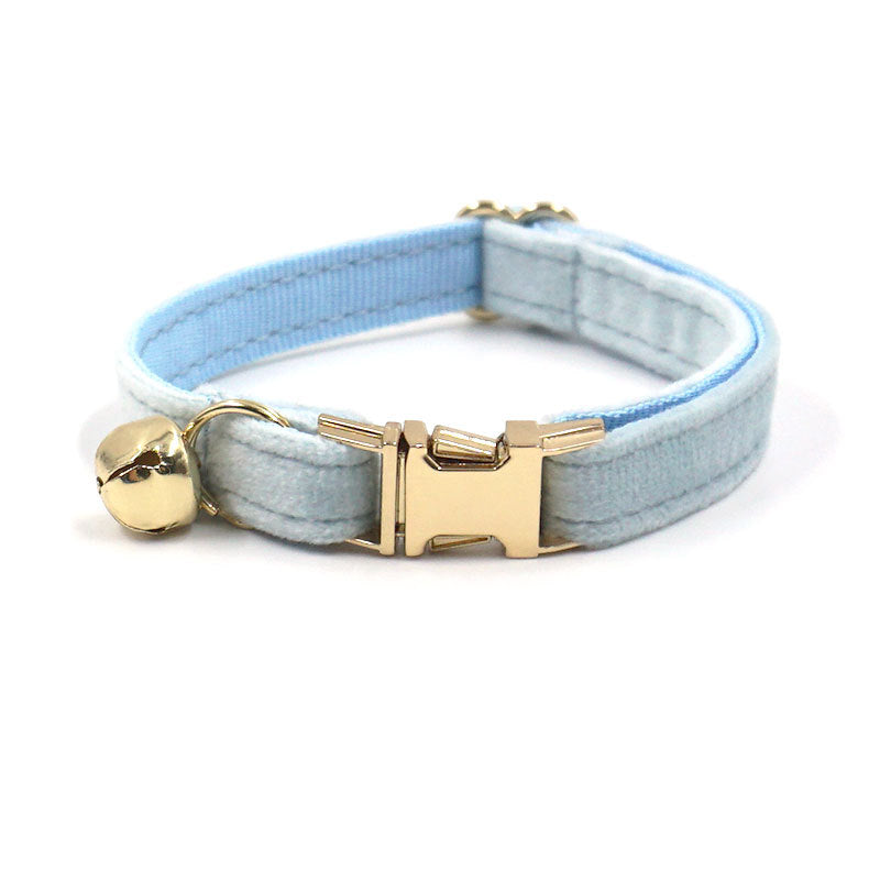 Sky Blue Velvet Cat Collar