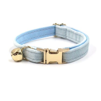 Sky Blue Velvet Cat Collar